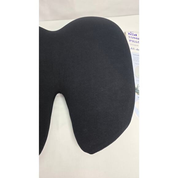 C CUSHION LAB Black Extra Dense Lumbar Pillow for Lower Back Pain Relief w Strap - Picture 5 of 14